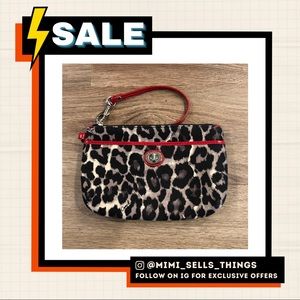 COACH Ocelot Leopard Print Wristlet Wallet Clutch